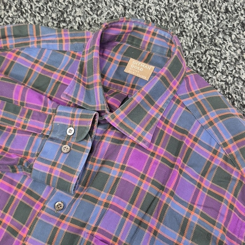 Gitman Bros Gold Masters Mens‎ Long Sleeve Flannel Plaid XL Made in USA